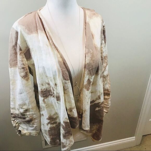 Chico’s linen blend Tye dye lace back jacket.  Chico’s Sz 0 - Picture 1 of 5